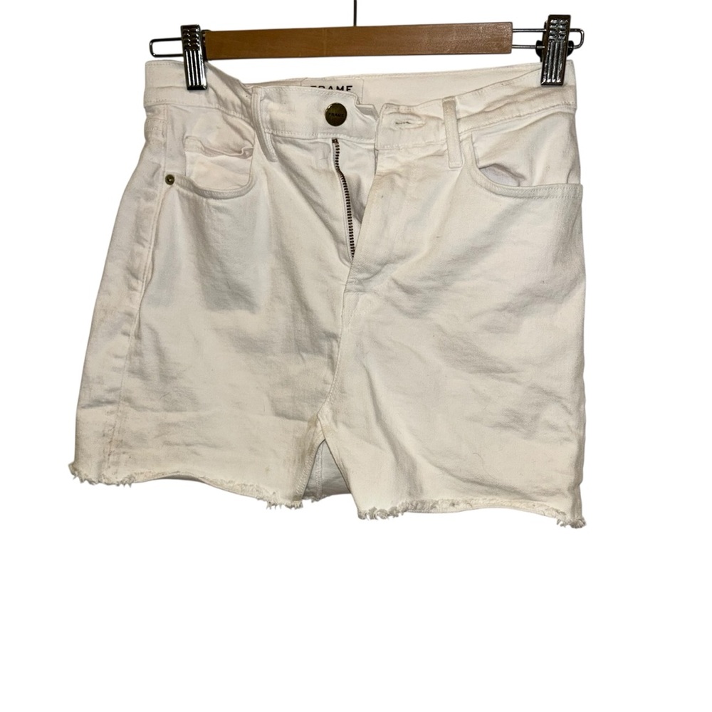 Frame Denim White Jean Skirt Classic Style 24